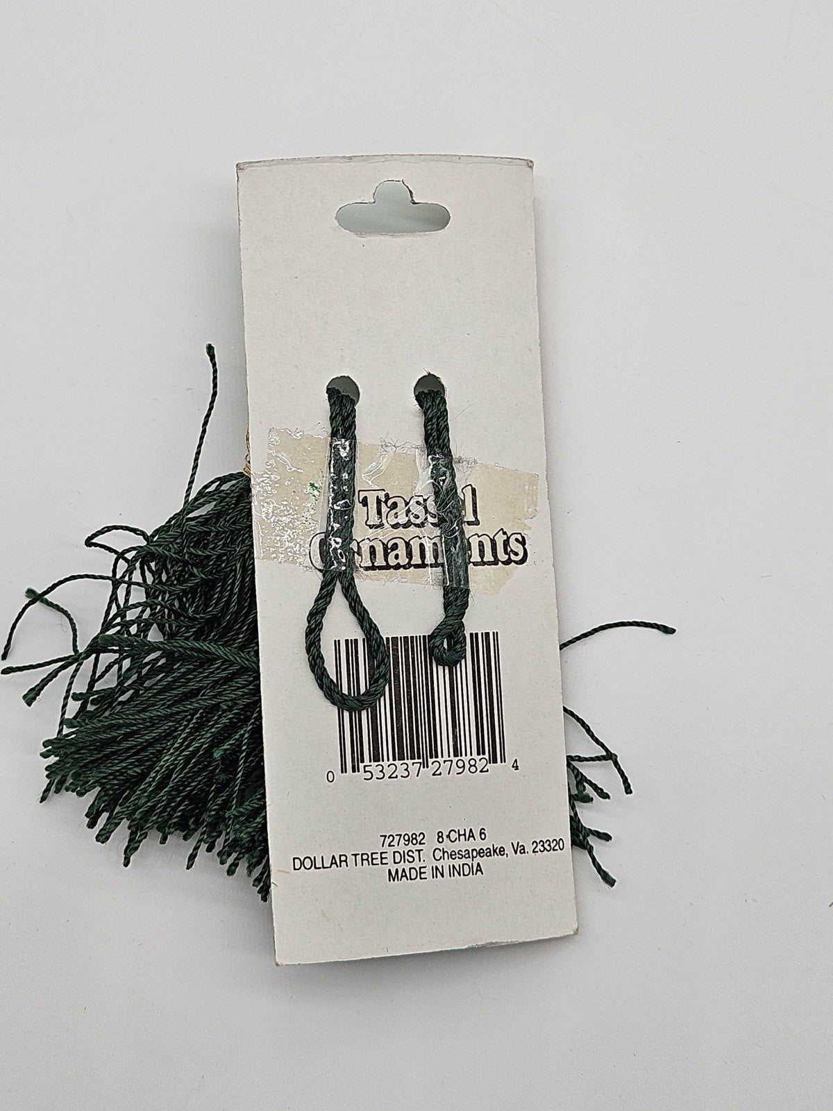 Green Tassel Christmas Tree Ornaments 2 Pack