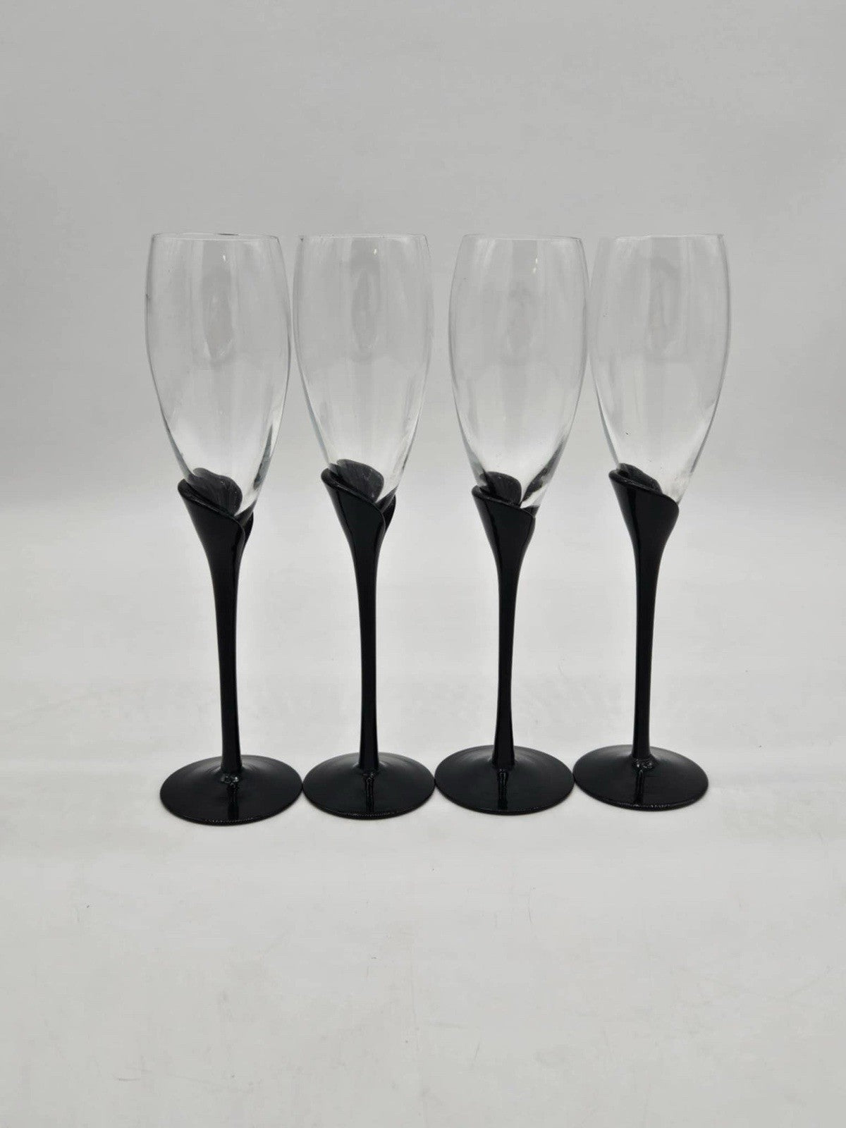 COLONY GLASS SET OF 4 AMARYLLIS 6 OUNCE CHAMPAGNE FLUTES