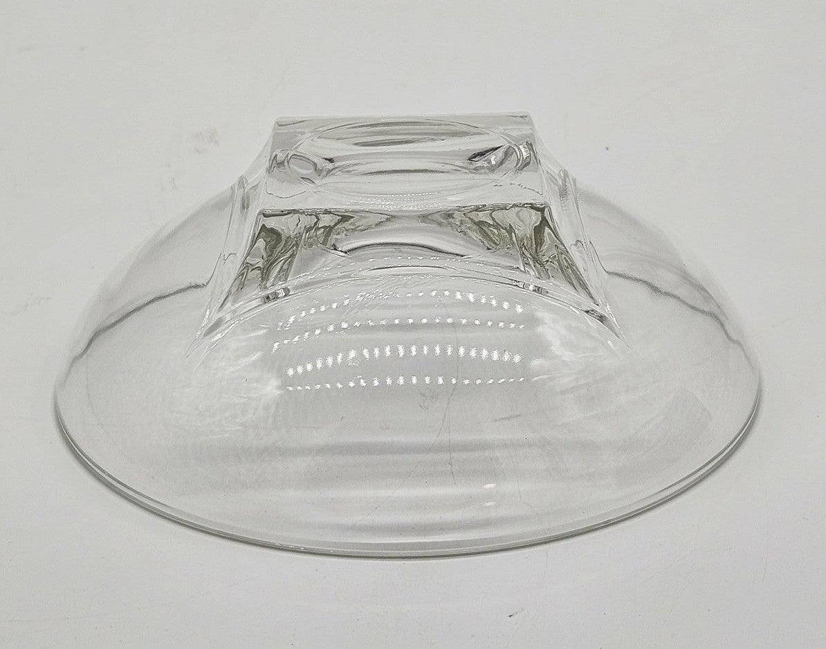 Vintage Hazel Atlas Glass Serving Bowl Colony Clear 1960 Round Square Bottom 11”