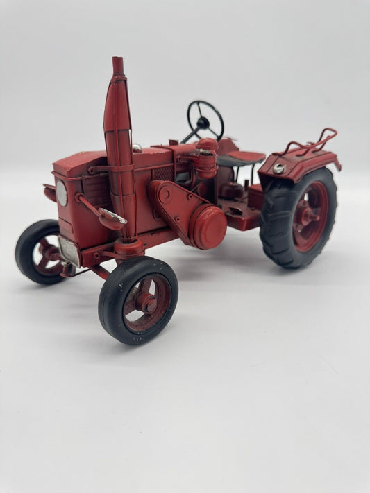 Model Tractor Red Farm Machinery Equipment Toy Decor