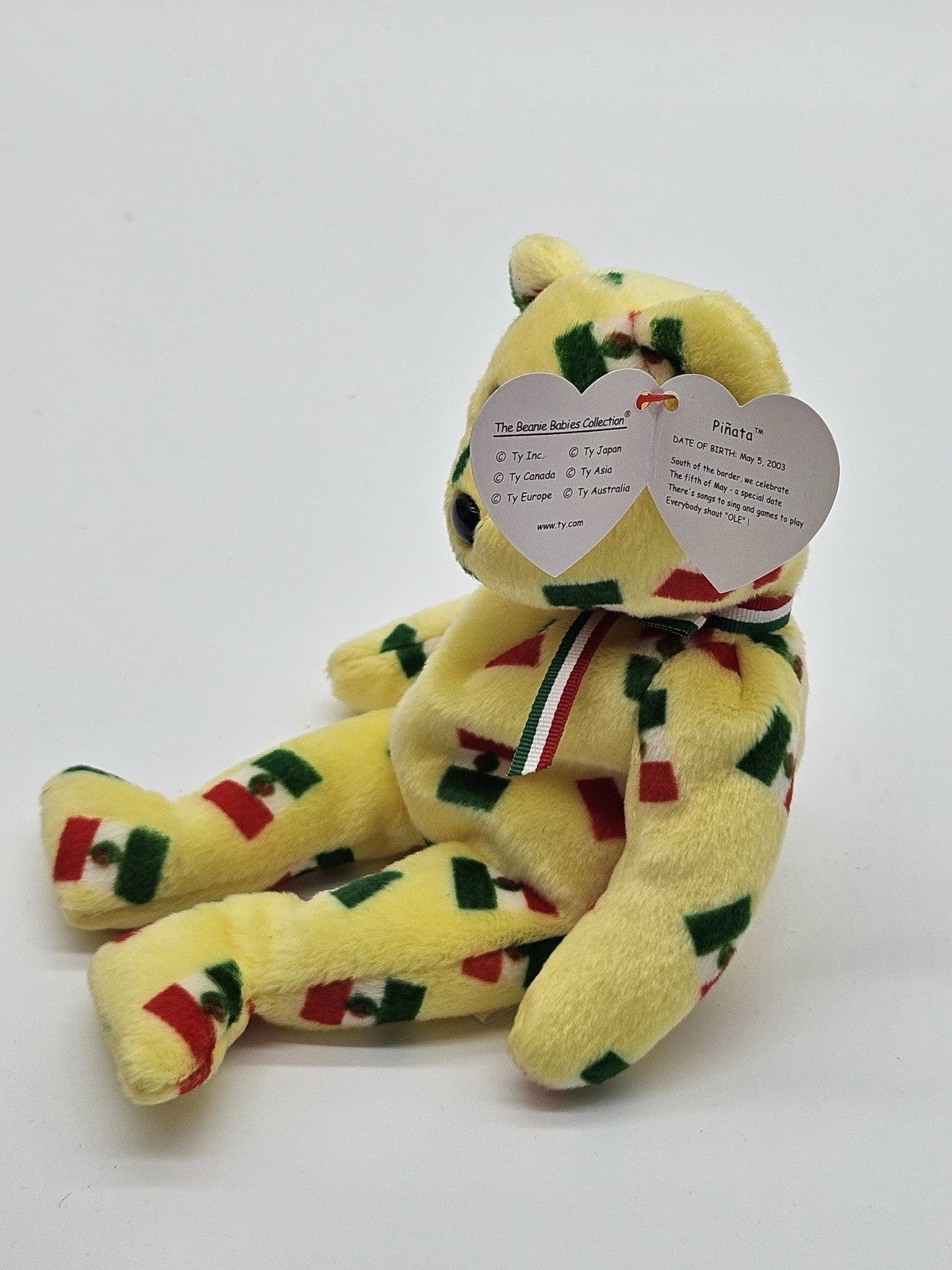 Ty Yellow Mexico Piñata Bear Beanie Baby 2003