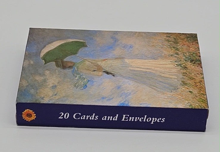 Set of 20 Monet Fine Art Note Cards & Envelopes - 4 Different Prints