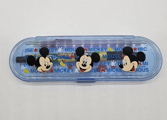 Vintage Disney Mickey Mouse pencil case w/ Retractable, Pencil, Pen & Ruler