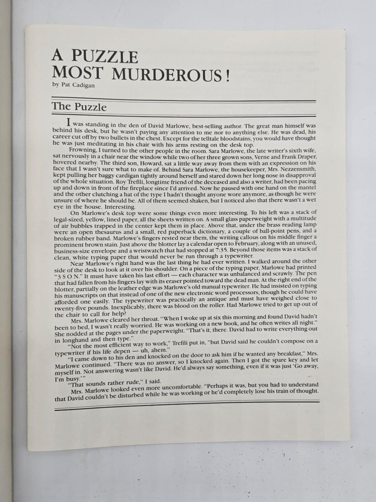 Vintage Springbok A Puzzle Most Murderous 500 Puzzle Mystery Murder w/ Book