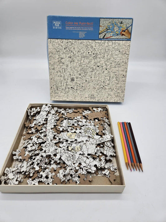 Vintage SPRINGBOK Color Me Purrr-Fect 500 Piece Puzzle PZL3207 Cats