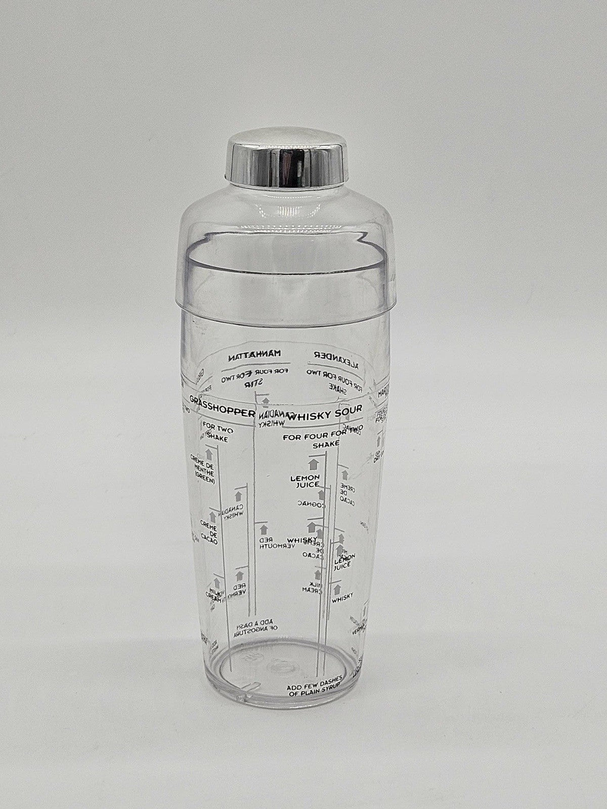 Vintage 24oz Glass Cocktail Shaker Includes Six Recipes
