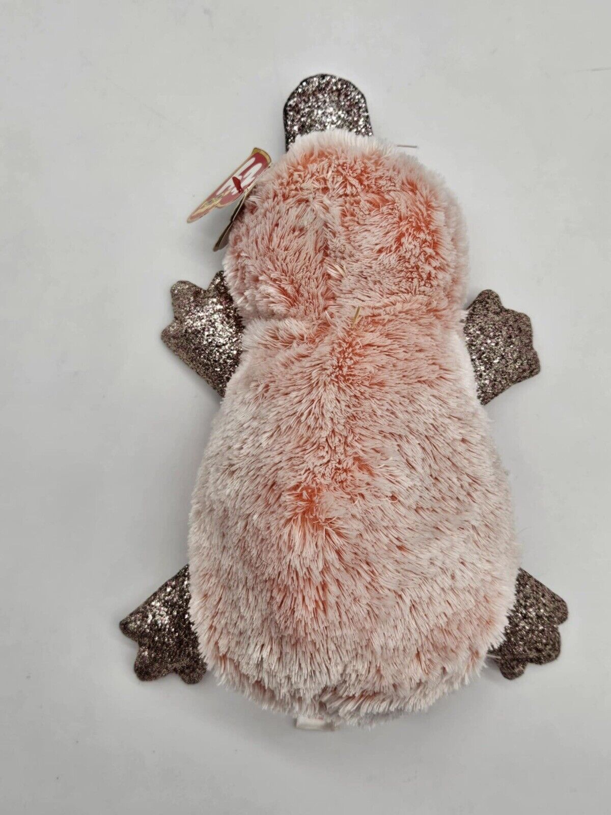 TY Silk Beanie Boos - 6" WILMA the Pink Platypus Glitter Eyes Plush Toy