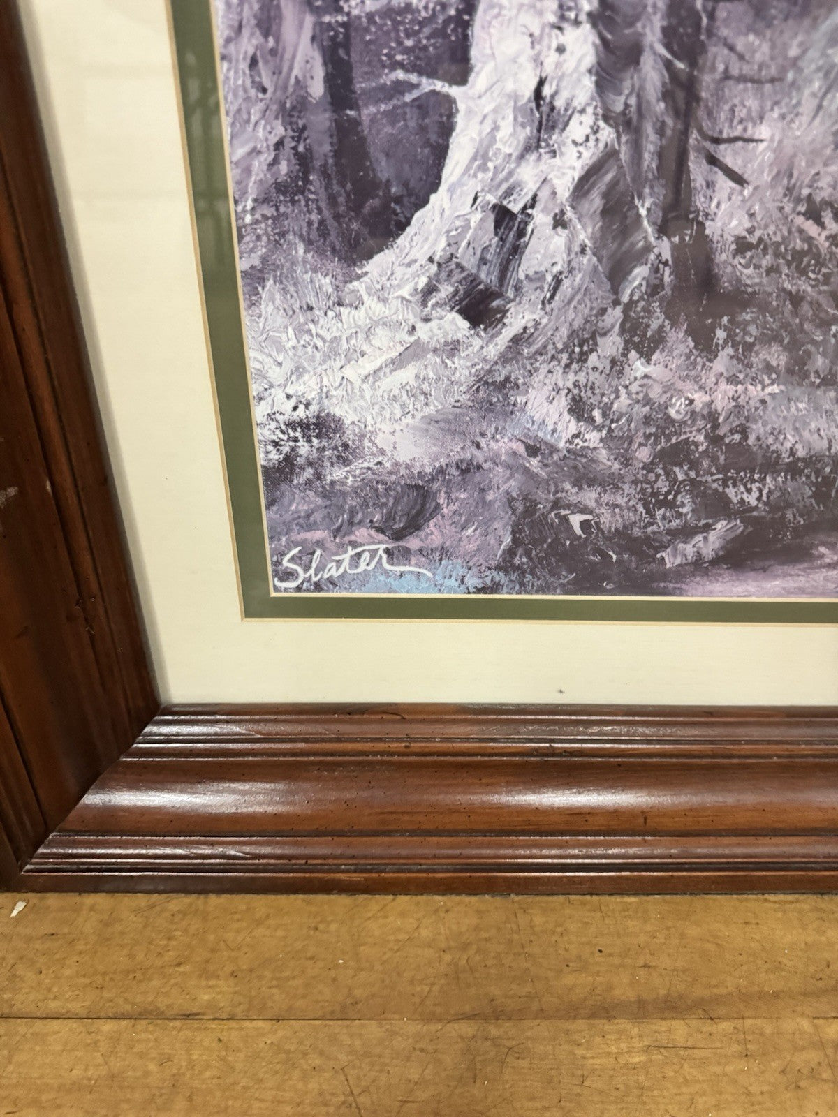 Framed Slater Painting “Forest in the Mist” SIGNED