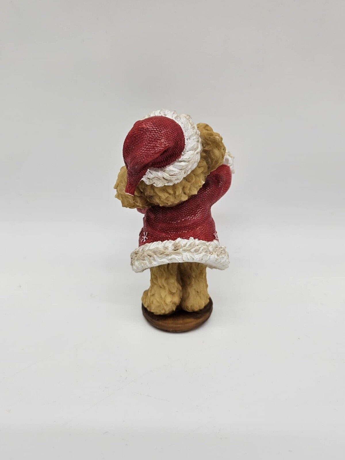 Teddy Bear Holding Christmas Candy Cane Holiday Decor Figurine