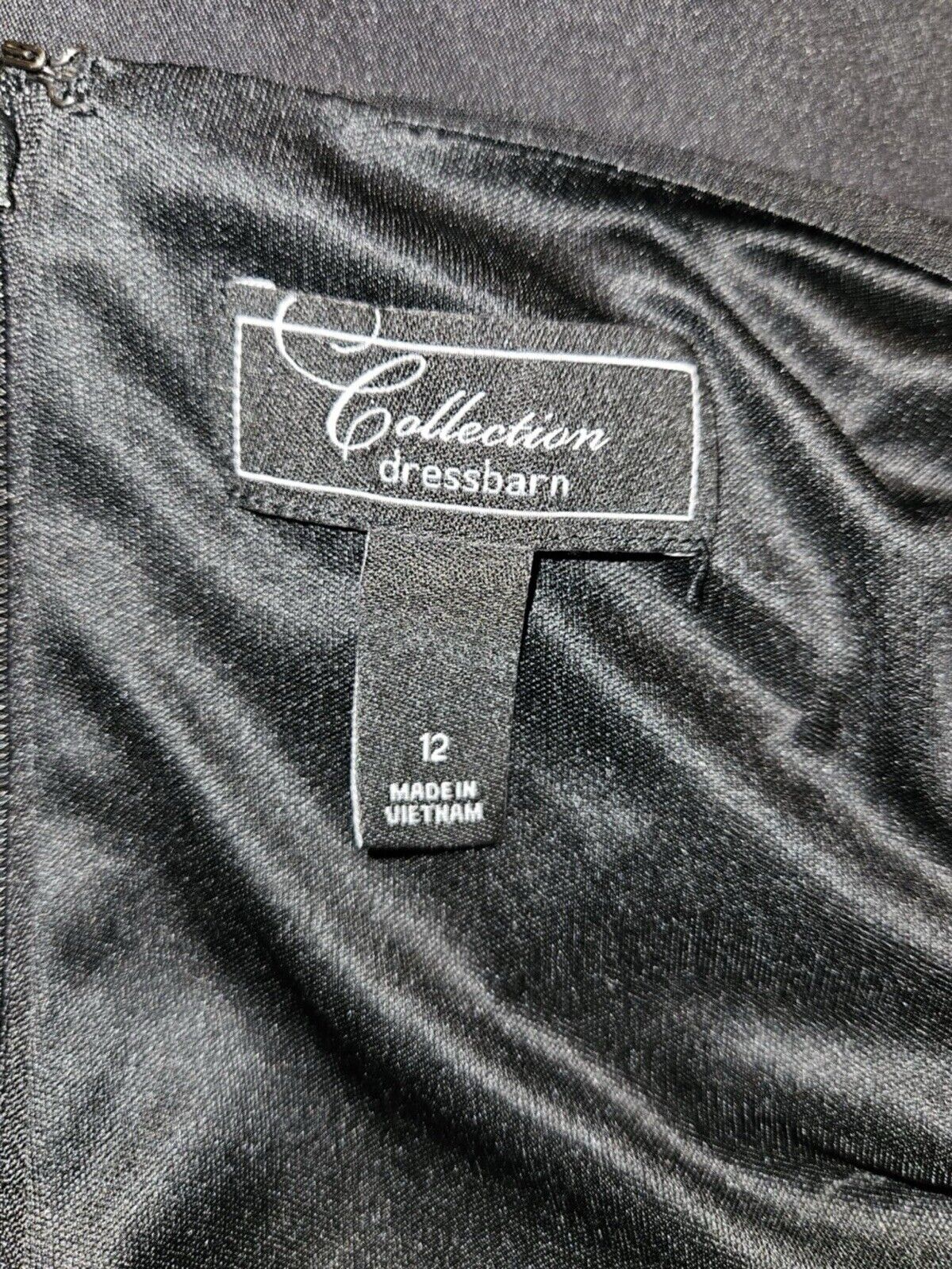 Collection Dressbarn Womens Black White Sleeveless Fit & Flare Dress Size 12