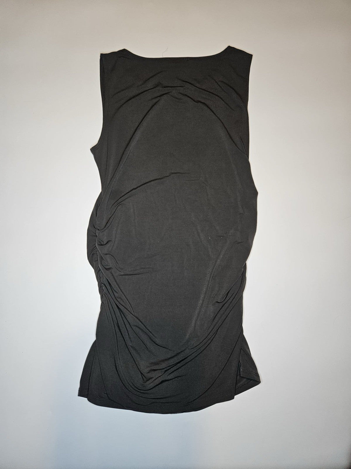 Zenana Women’s Black Ruched Sleeveless Tank Top XL Stretch