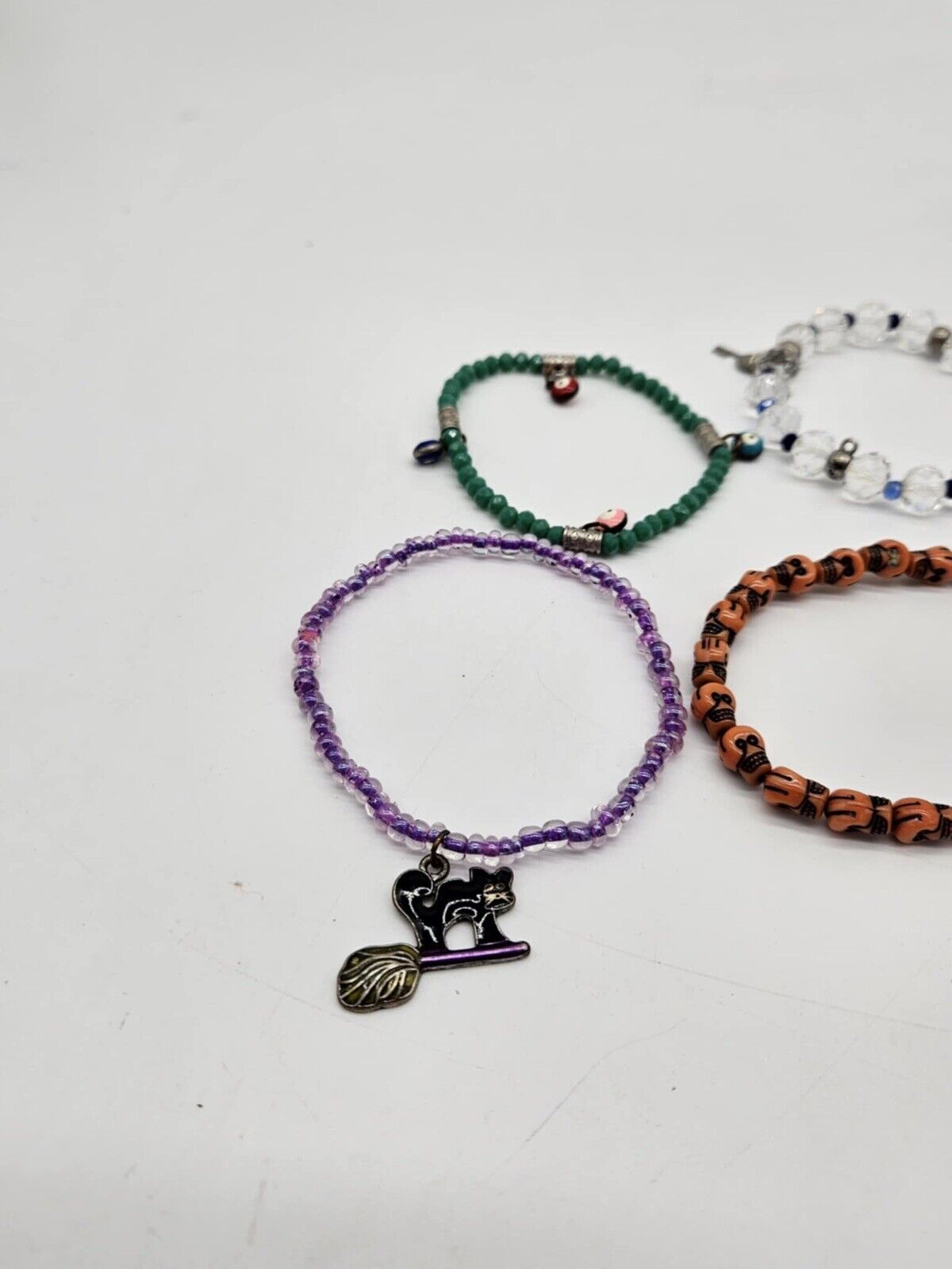 Beaded Bracelet Lot Charms & Beads Stretch / Elastic Bands / Braided