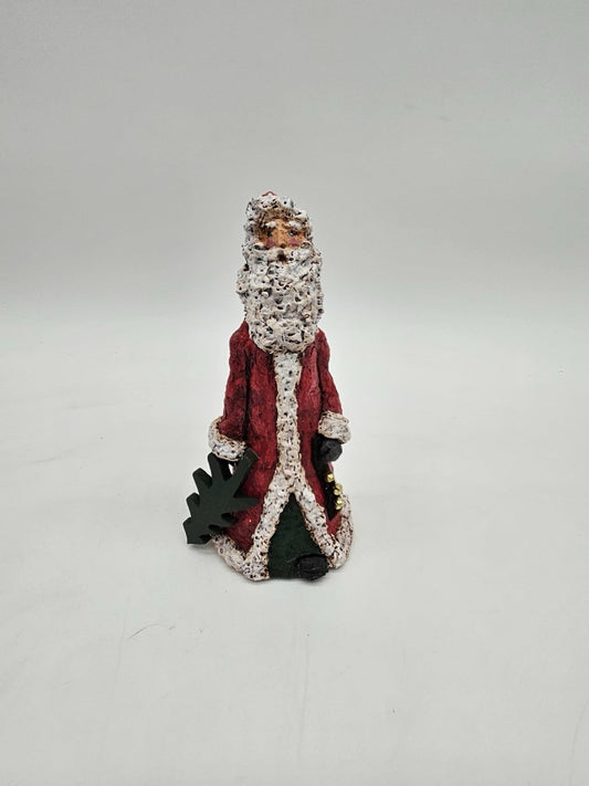 Vintage Folk Art Santa Claus Figurine Handmade Rustic Christmas Decor