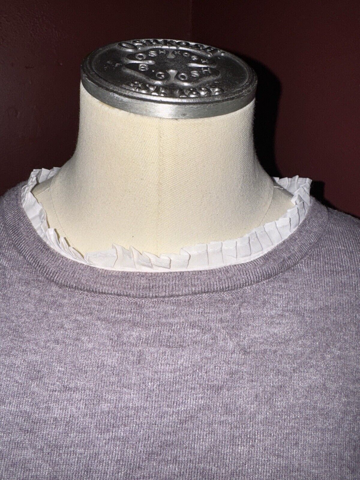 Vila Milano Pullover Sweater ~ White Ruffle Collar & Sleeves ~ Sz M