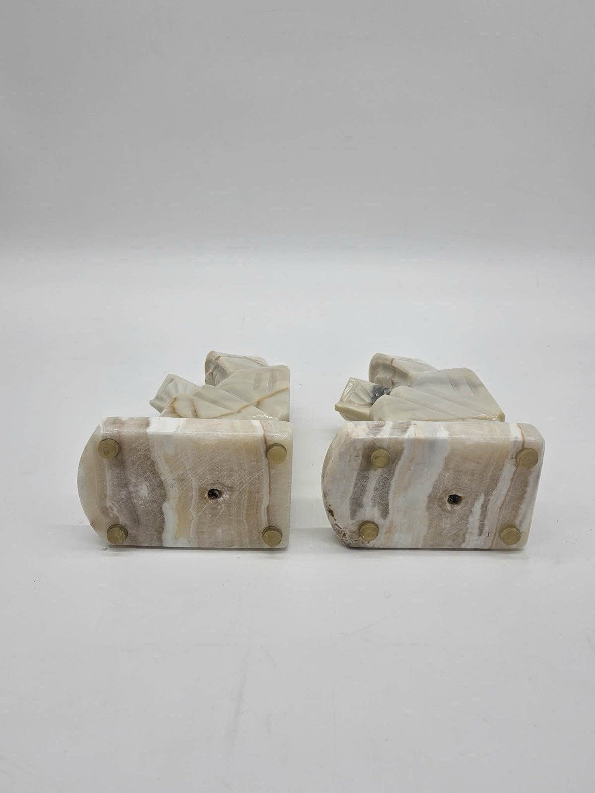 Onyx Pair Marble Monk Bookends- Reading Hooded Figure 10" FREE SHIPPING