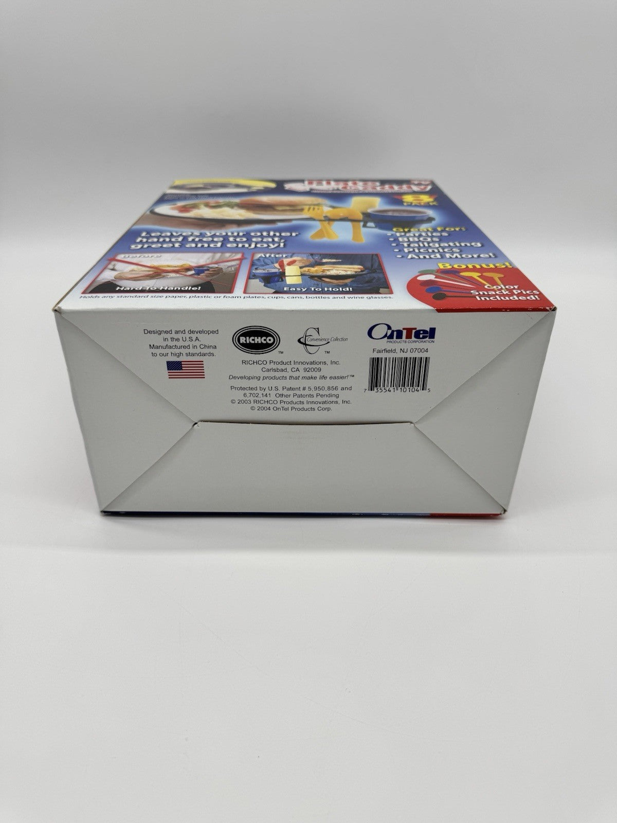 Plate Caddy As Seen on TV 8-Pack Plate Beverage Utensil Holder Color Snack Pics