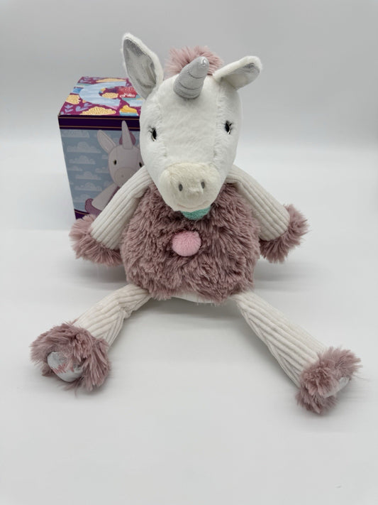 Scentsy Buddy Dazzle the Unicorn White Pink Pom Poms Stuffed Animal