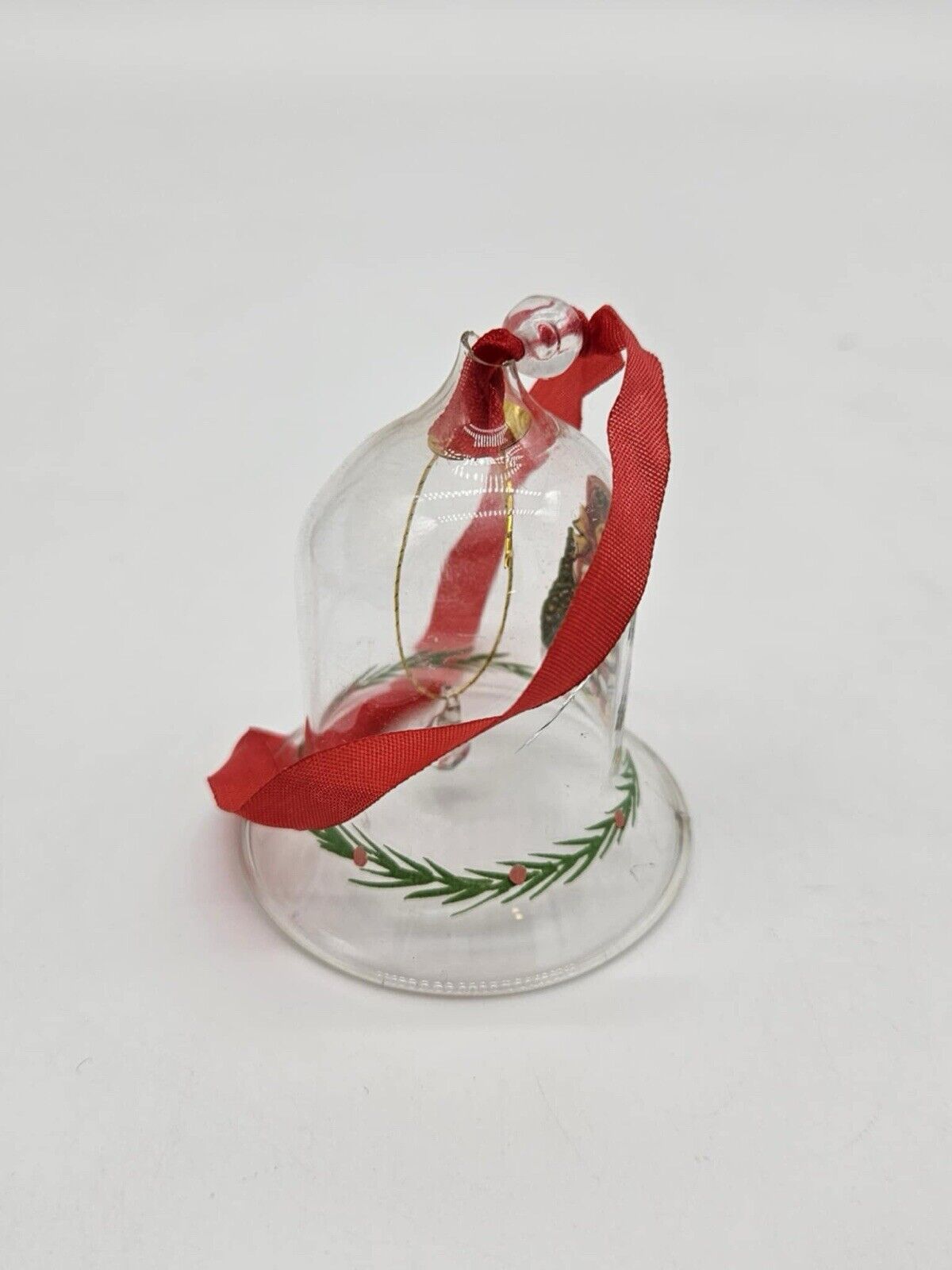 VINTAGE GLASS BELL Christmas Holiday Caroler￼