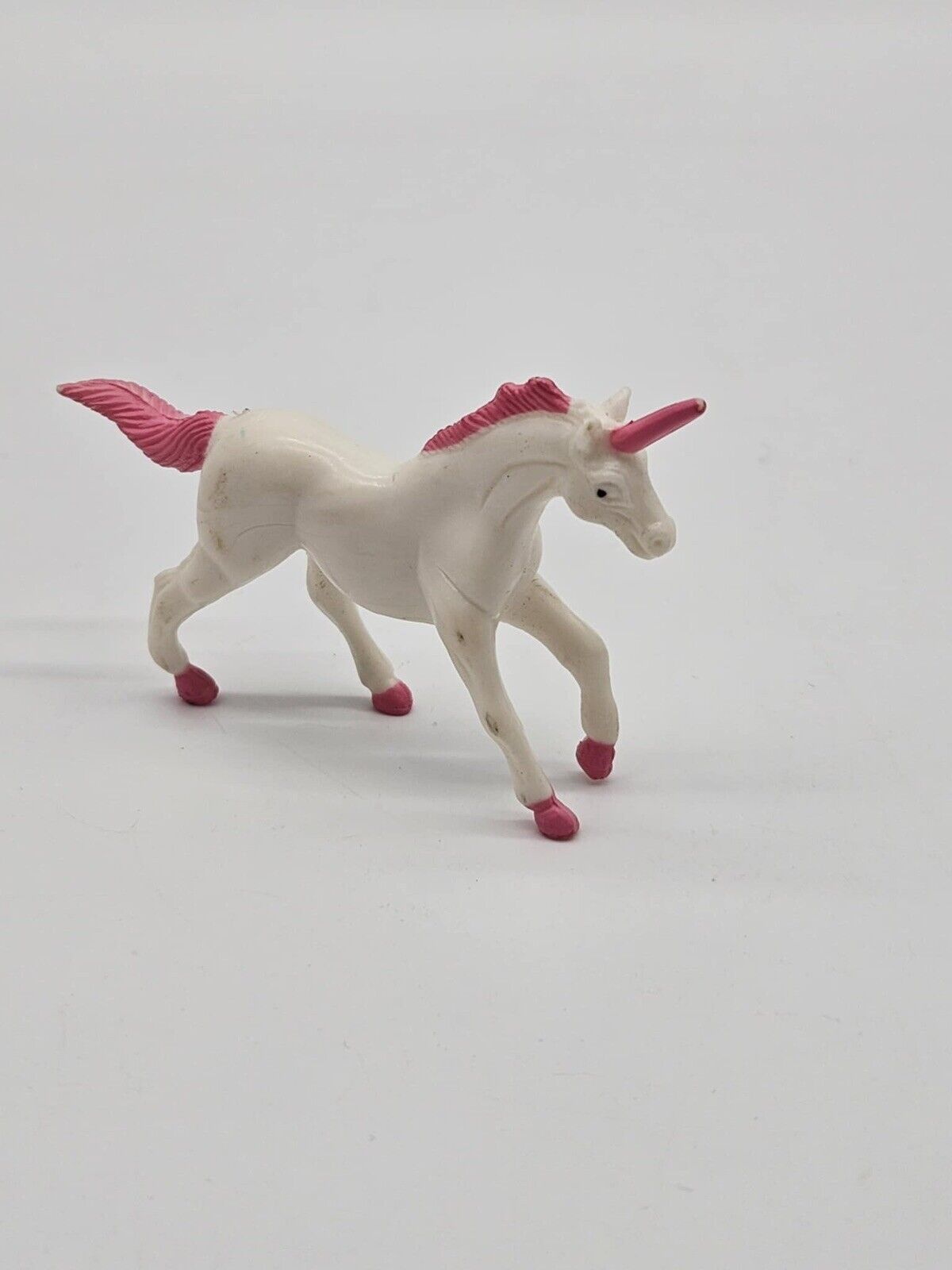 Unicorn Mythical Horse Figure Horn Fantasy Toy Fun Express White Pink Vtg