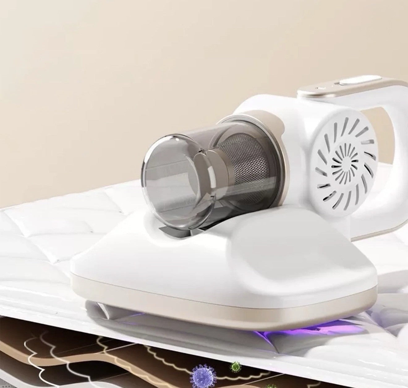 Handheld Cordless UV Dust Mite Remover Vacuum for Bed Sofa Carpet Cleaning