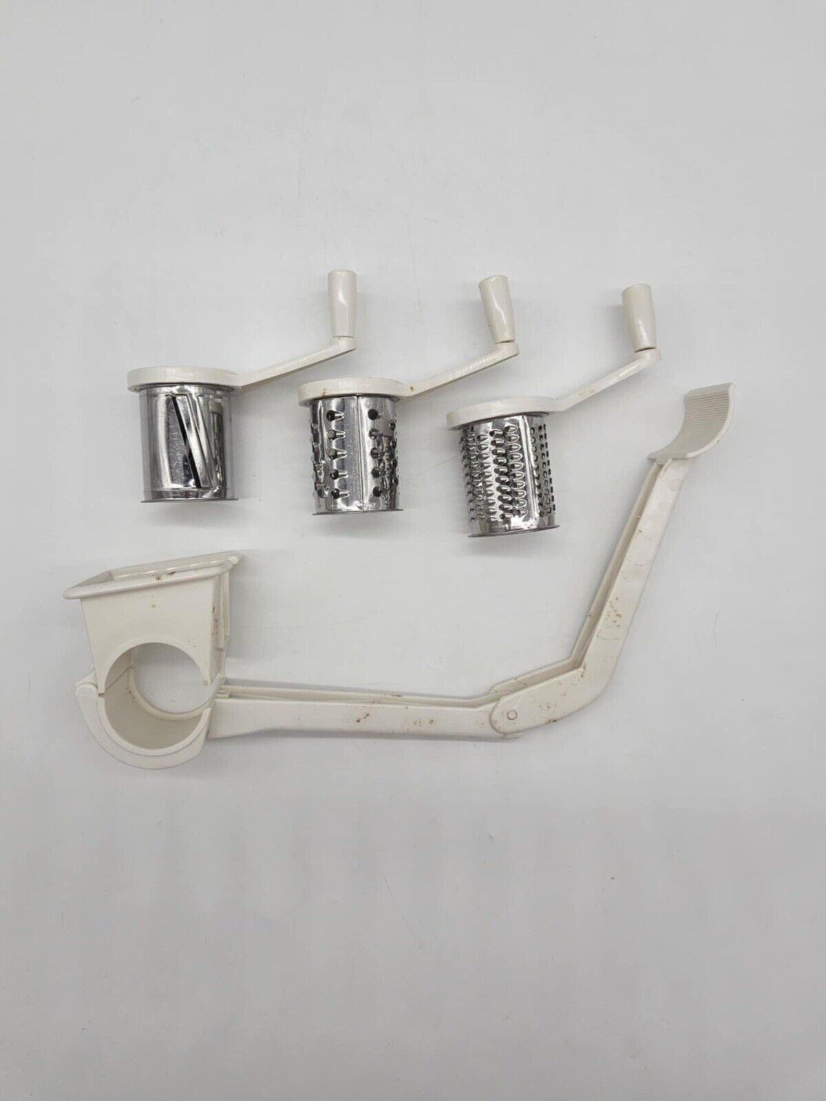 Vintage Hoan Triple Roto Grater 3 Drums & Handle Stainless new Unused