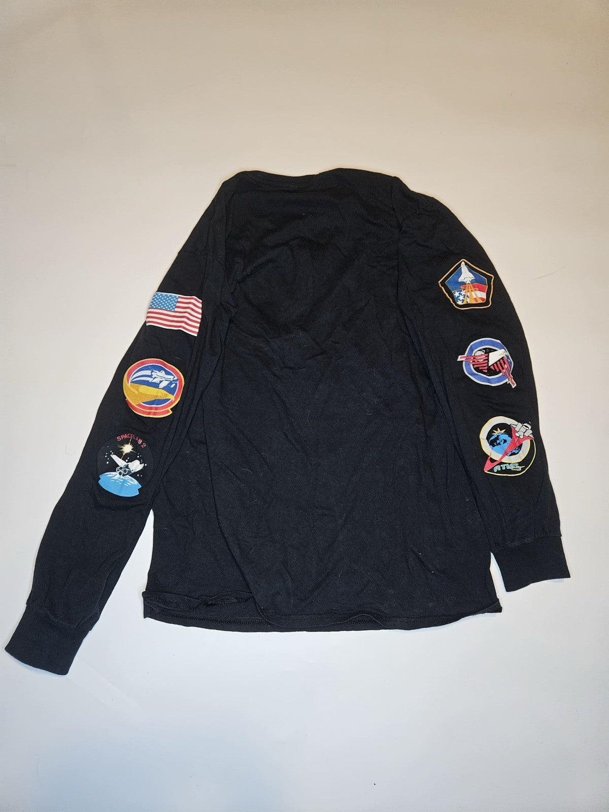 NASA Logo Long Sleeve Graphic T-Shirt Mission Patches Black Men’s L