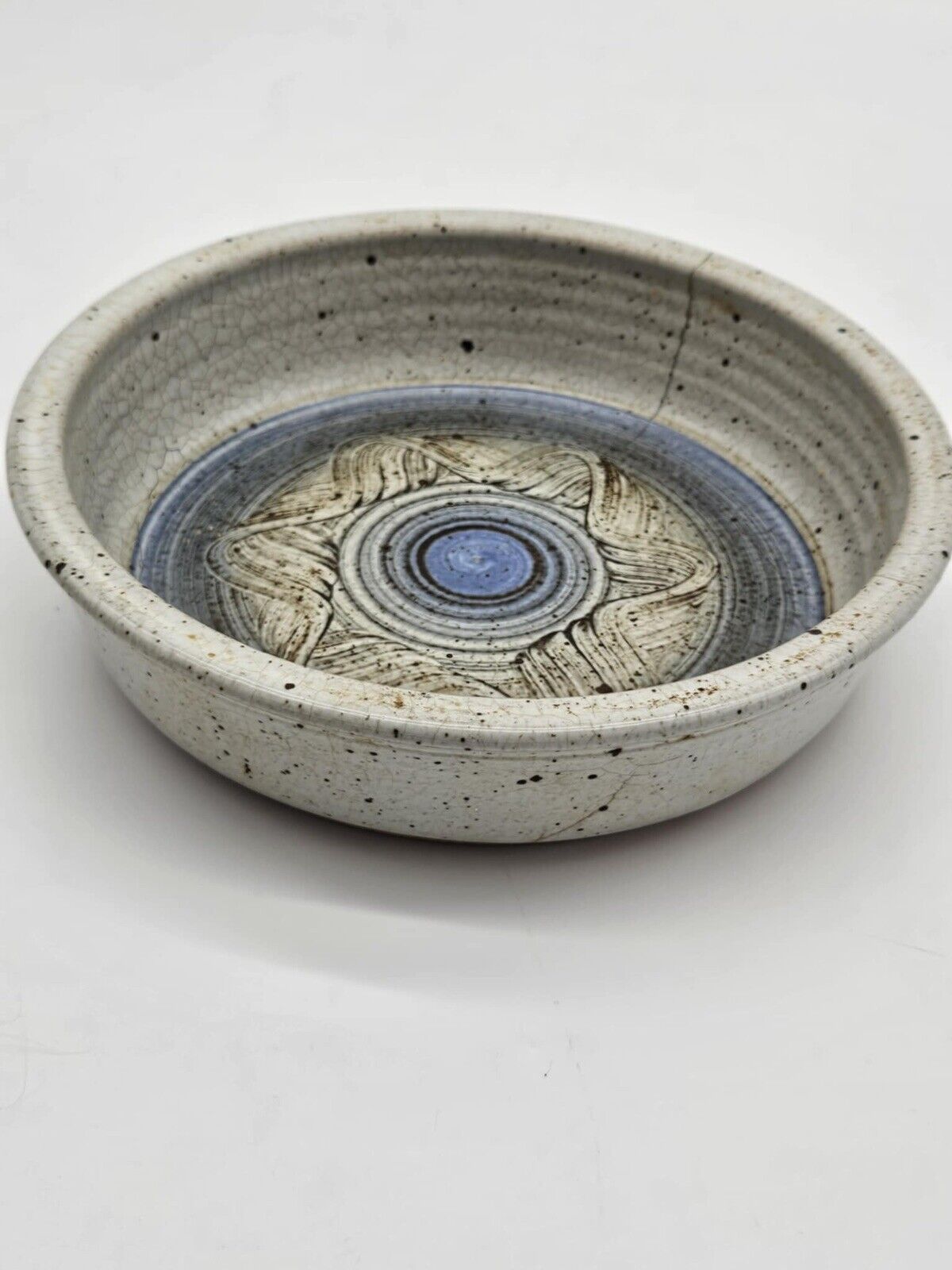 Mid Century Fire Glazed Bowl w/ Subaru and Blue Subaru