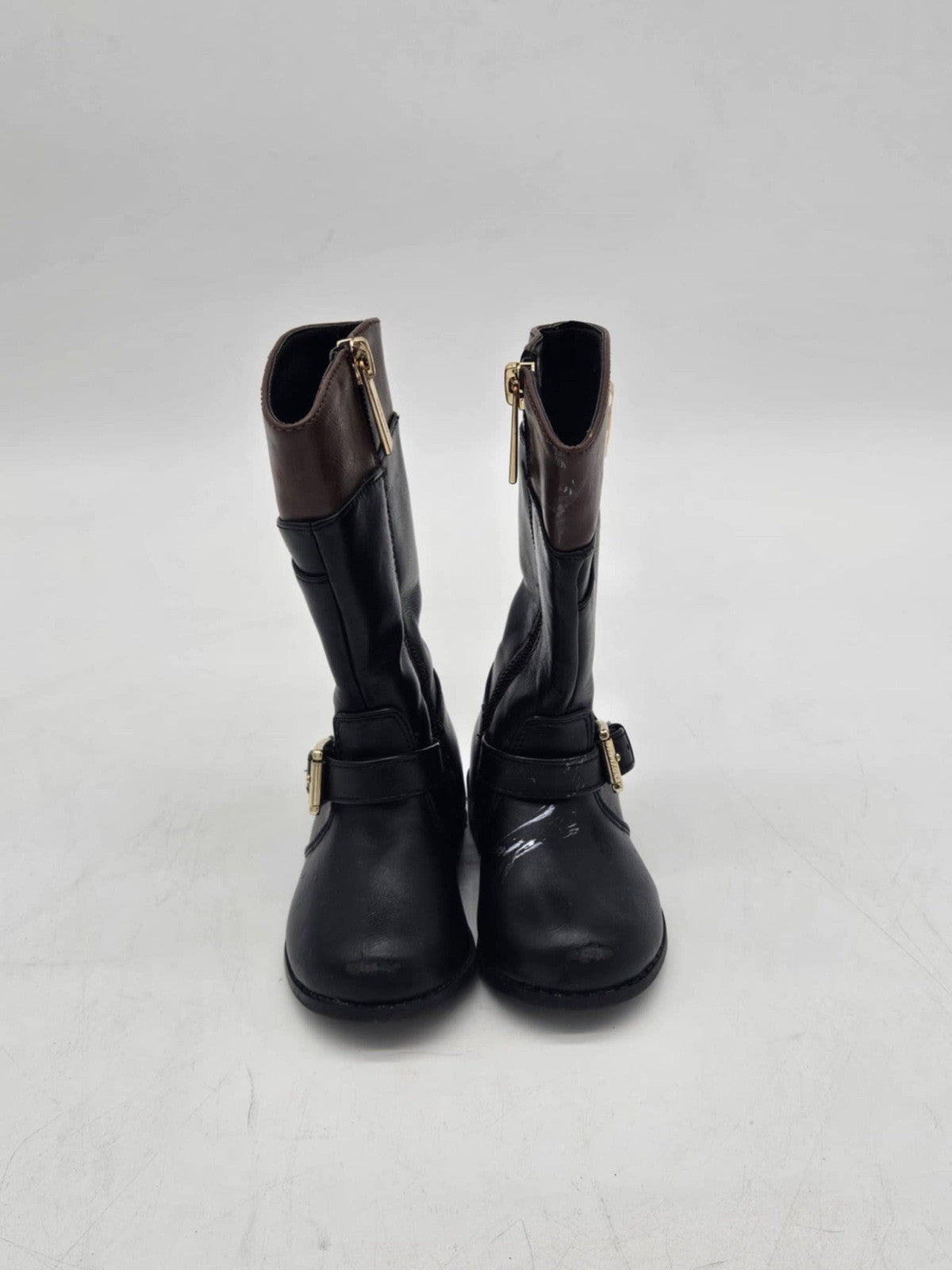Michael Kors Joslyn Girls Knee High Black Brown Boots Size 5