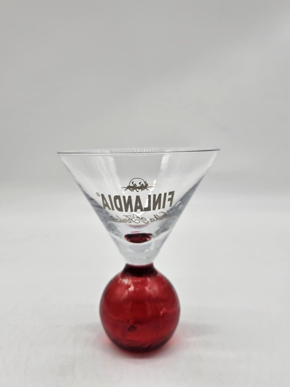 Single 1 Finlandia Martini Cocktail Red Bubble Base Glass