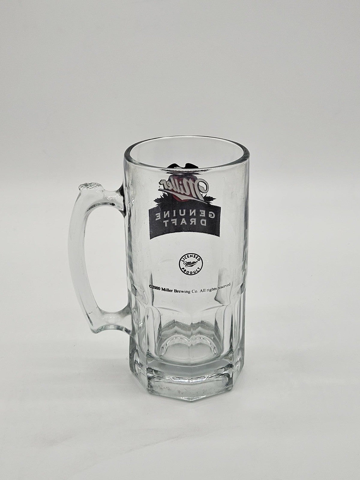 Vintage Miller Genuine Draft Glass Beer Mug 8 in 1 Liter Licensed Man Cave 2000