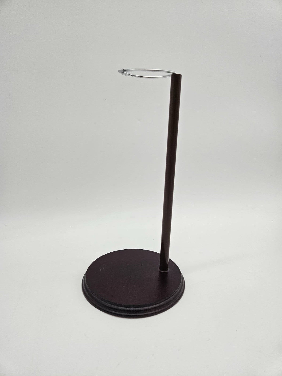 Wood Base Doll Stand Display Holder Metal Ring Support 12 Inch