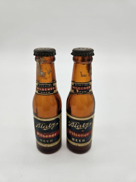 VINTAGE Blatz PILSENER Beer Glass Salt And Pepper Shaker Set Pre 1940