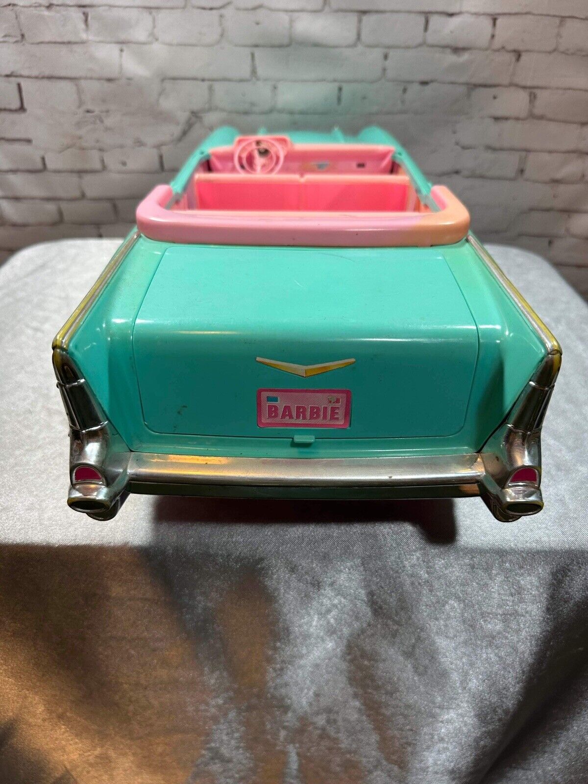 Barbie 57 Chevy Bel Air Convertible Car Turquoise Pink Incomplete Vintage 1988