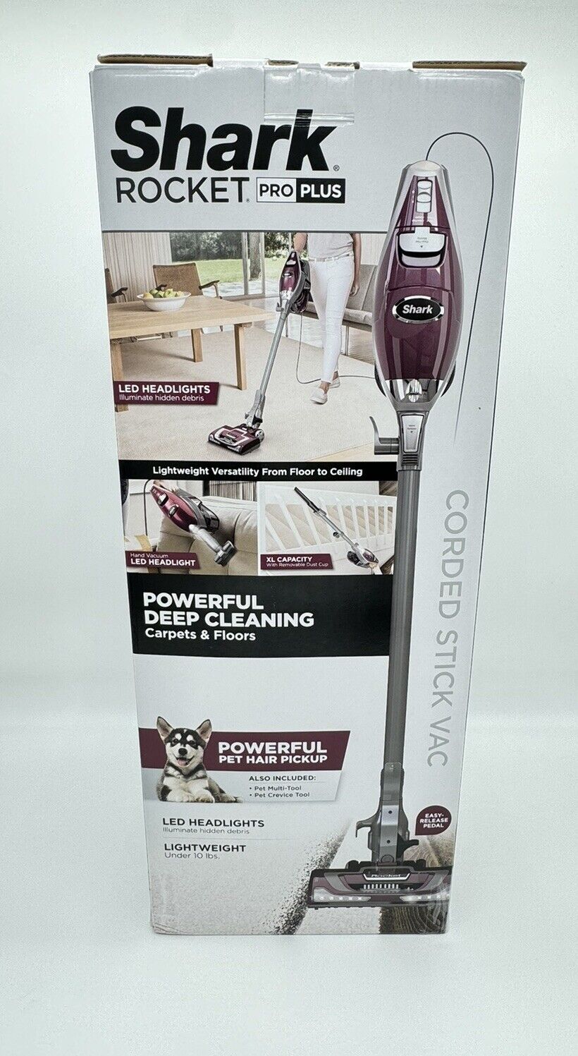 Shark ROCKET PRO Stick Vacuum w/ LED Headlights HV370 Red BRAND NEW