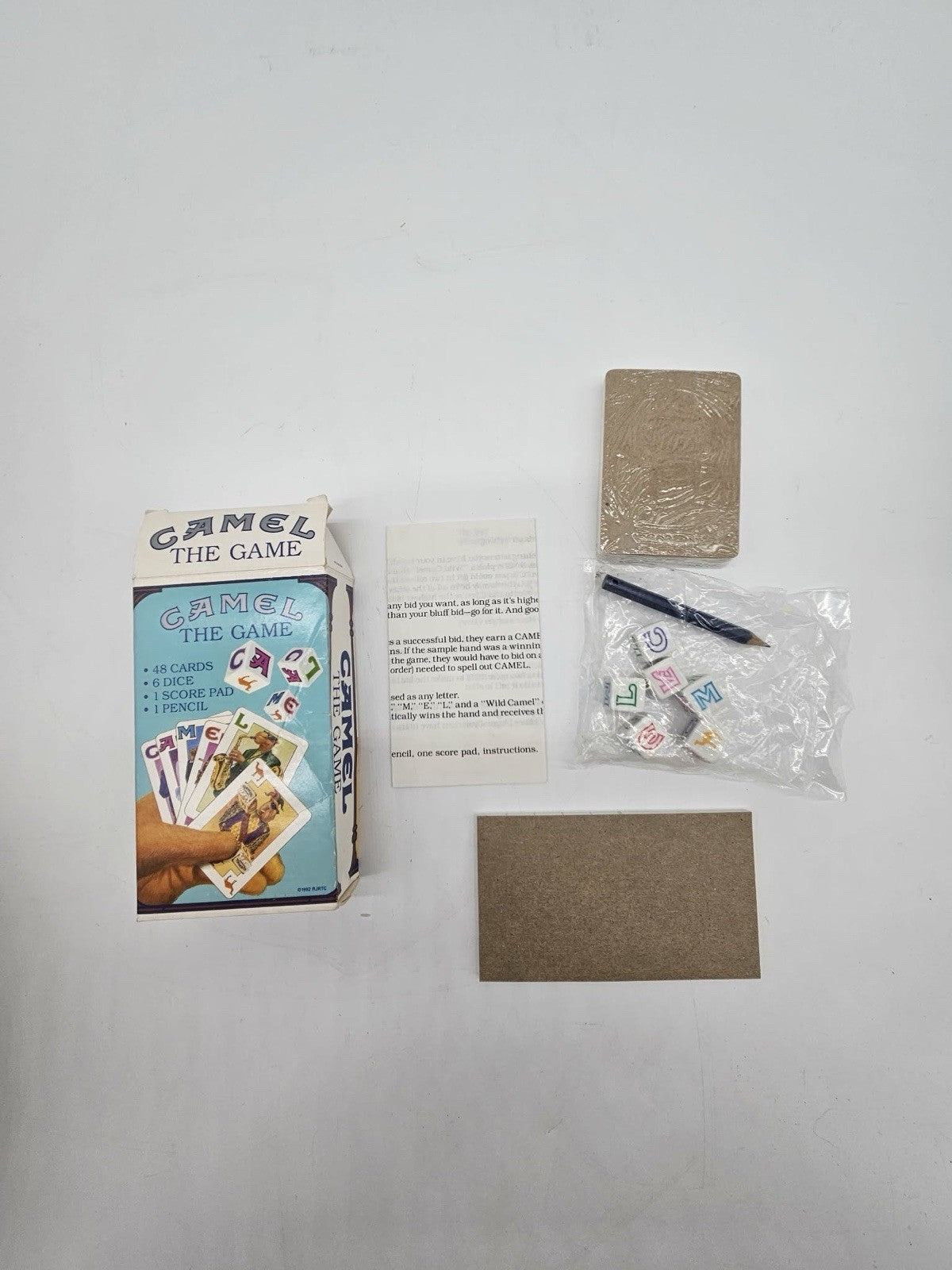 Vintage 1990’s CAMEL THE GAME Camel Cigarettes Dice Card Game 1992