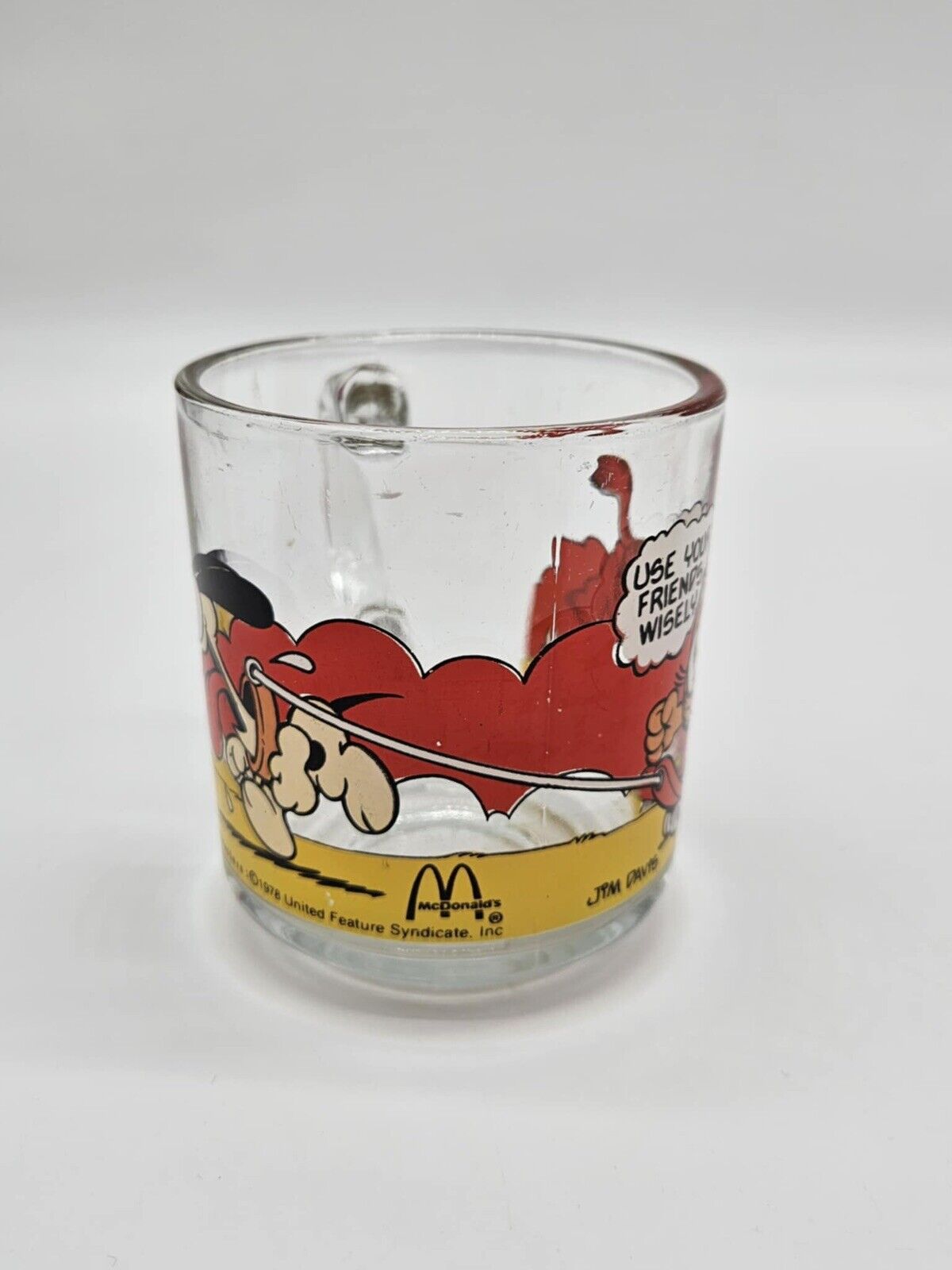 Set of 5 Vintage 1978 McDonald's Garfield Clear Comic Cups Mugs RARE