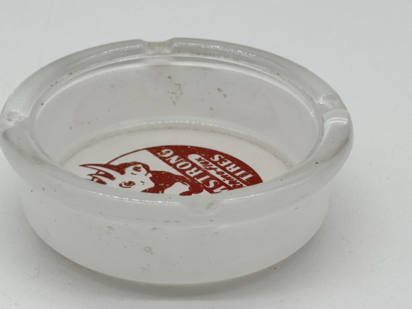 Armstrong Tires Ashtray Advertising Glass Insert 5 7/8” Diameter