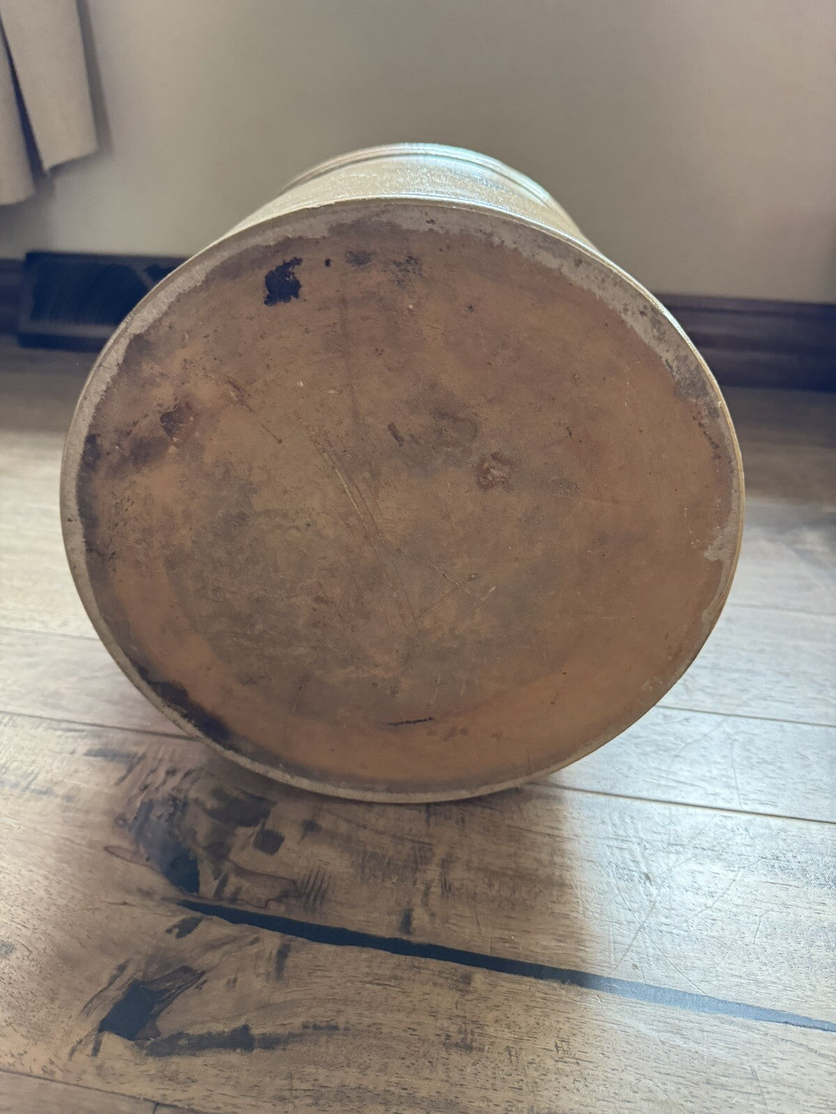 Primitive Antique Bee Sting Salt Glaze Stoneware Crock Cobalt Blue 4 Gal Handles