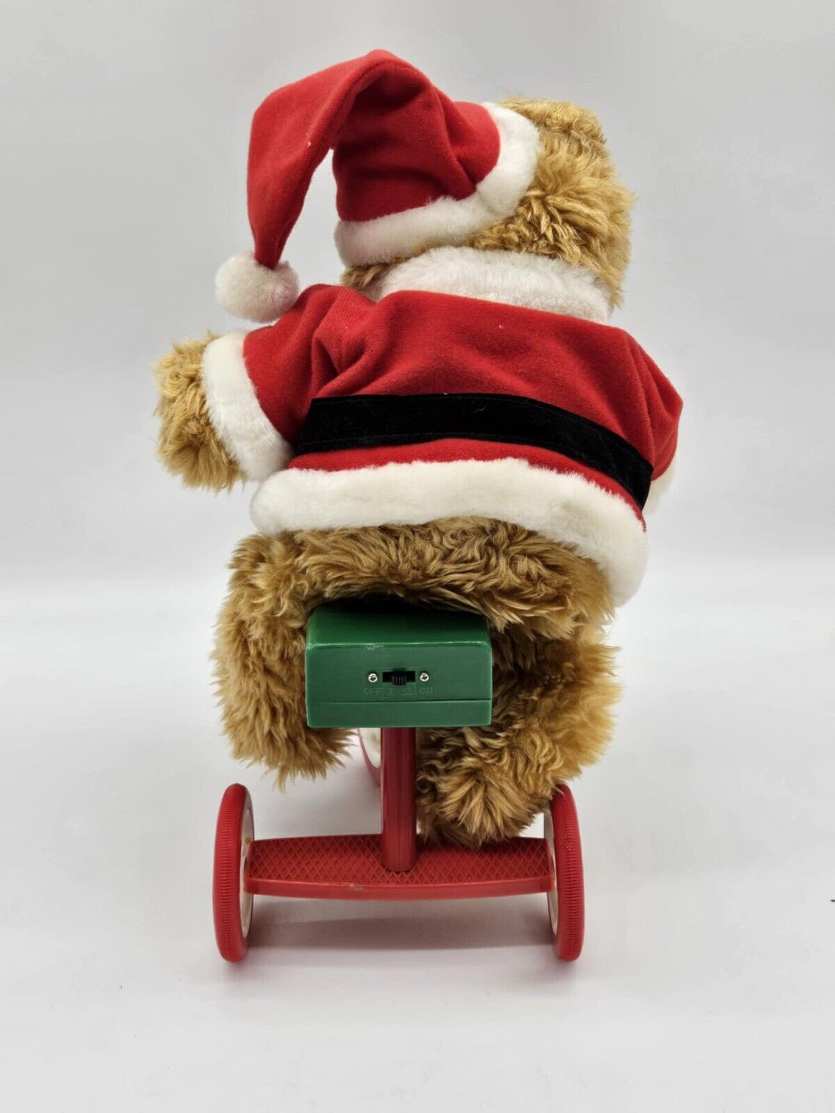 Musical Santa Bear On Bike 12 Songs Rides Tricycle Vtg 1997 AVON