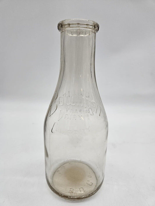 Vintage Borden's Milk Bottle - Embossed - Newark Ohio - Quart