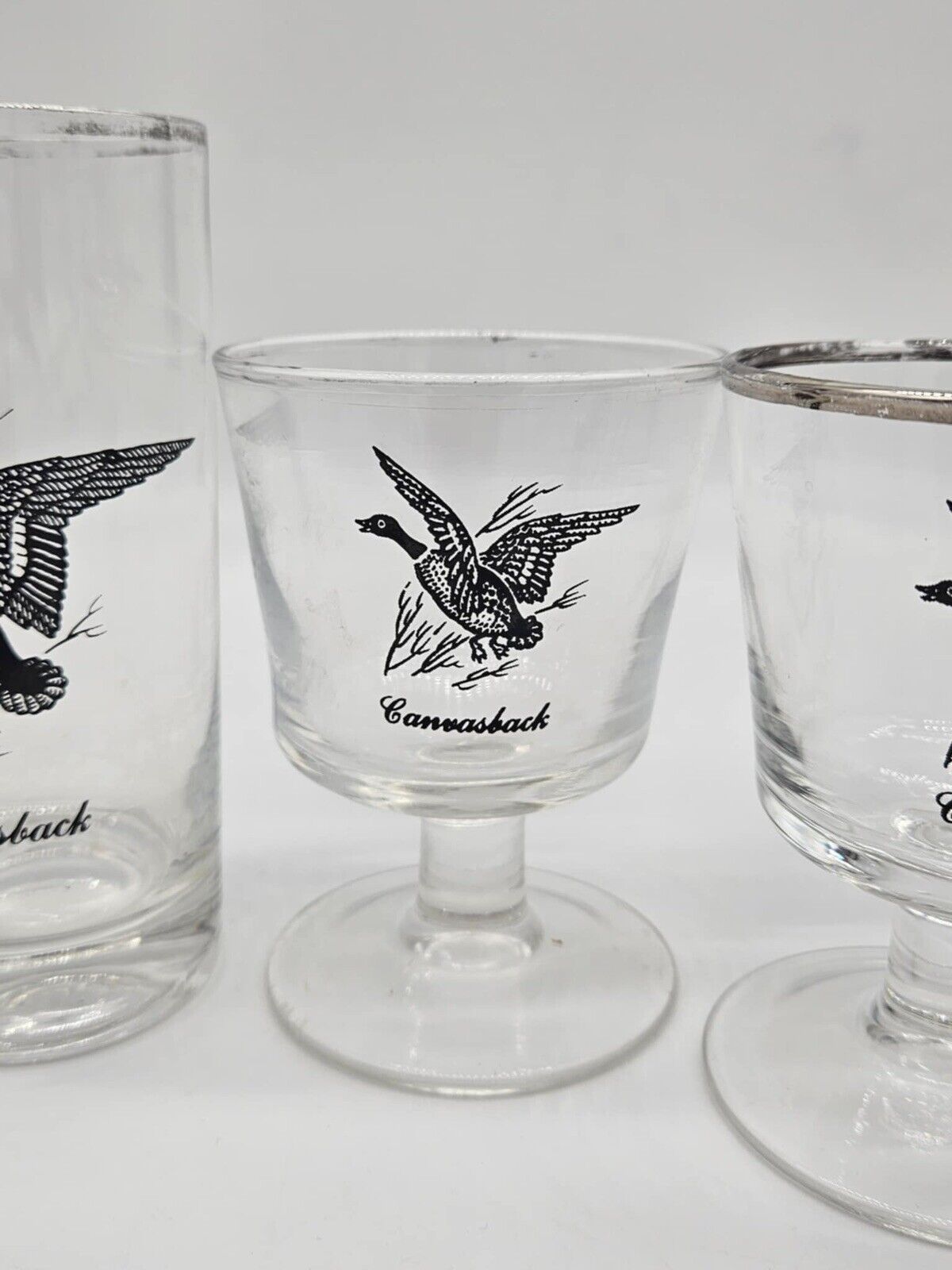 LOT OF 15 Vintage Federal Game Bird Barware Glasses