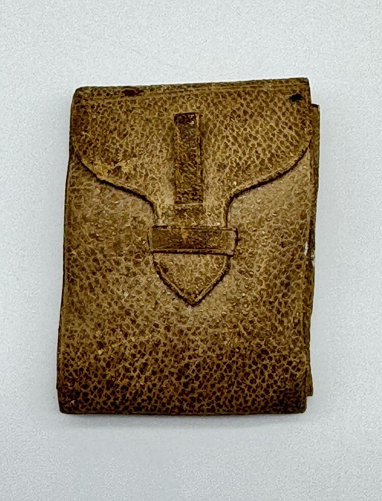 Civil War Era Tiny Leather Antique Sewing Pouch