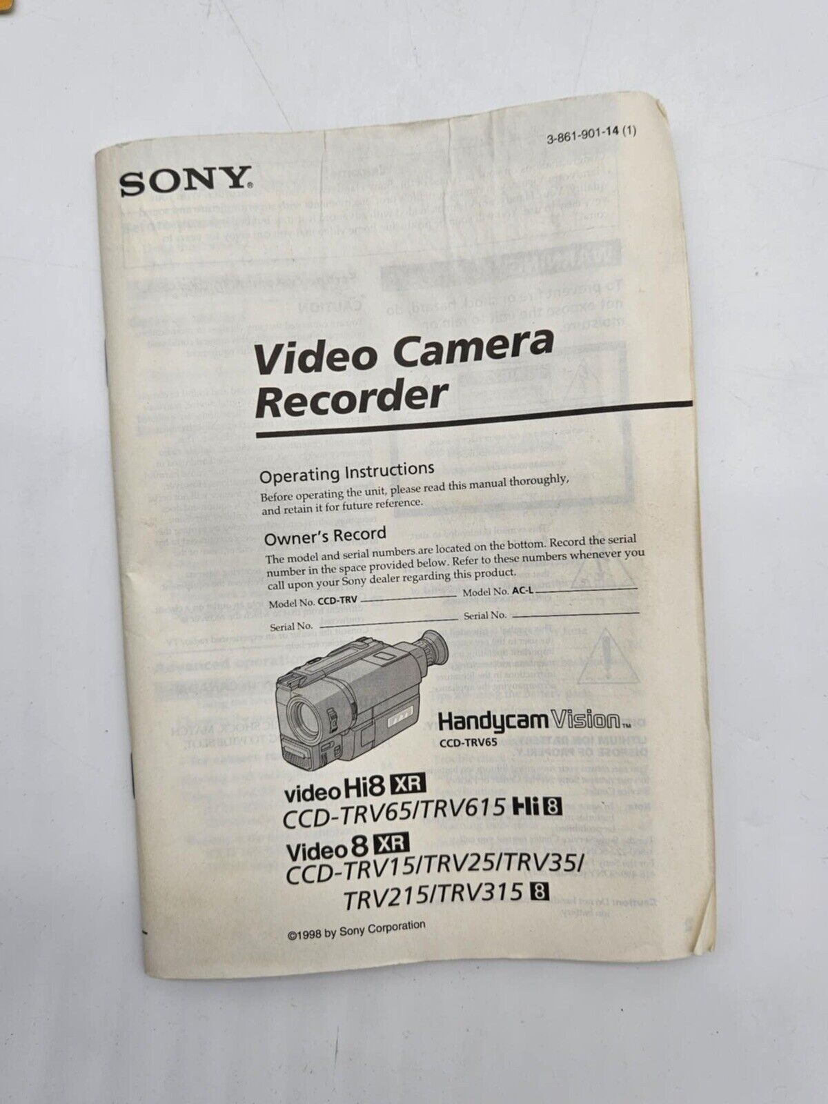 Sony Handycam Vision CCD-TRV615 Video Hi8 XR Nightvision Camcorder (JB01)