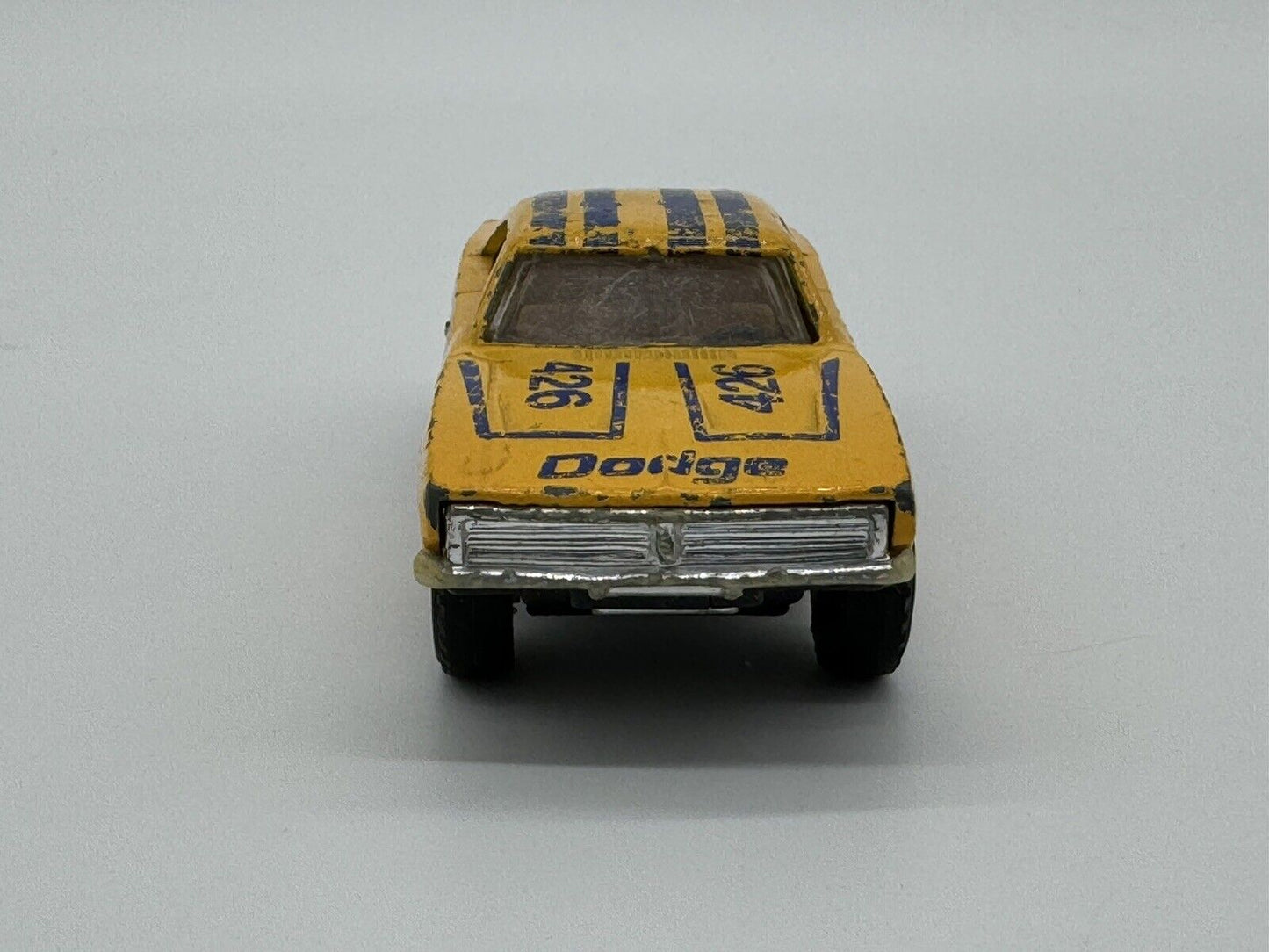 Vintage Dodge Charger 426 Hemi Yellow Diecast Model Car 1:48 Made in Macau 006
