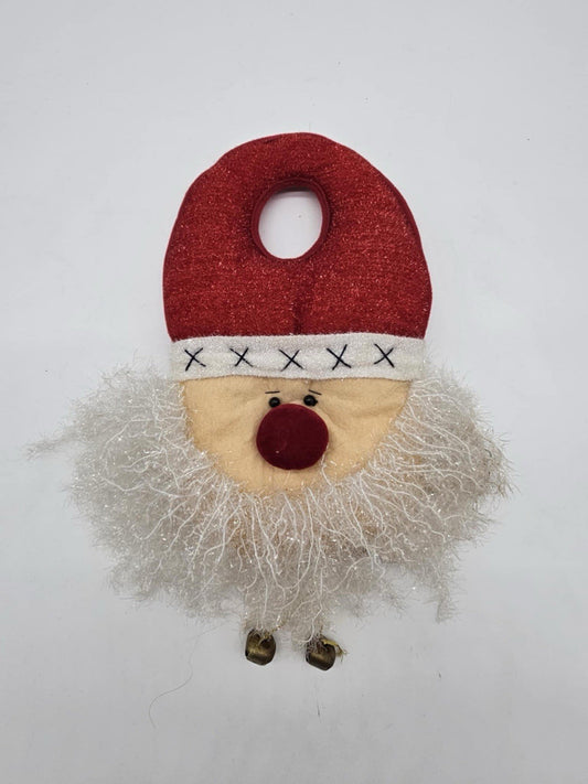 Santa Claus Stuffed Door Knob Hanger with Jingle Bells