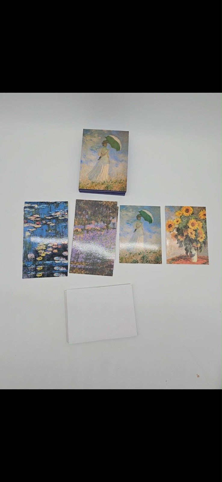 Set of 20 Monet Fine Art Note Cards & Envelopes - 4 Different Prints