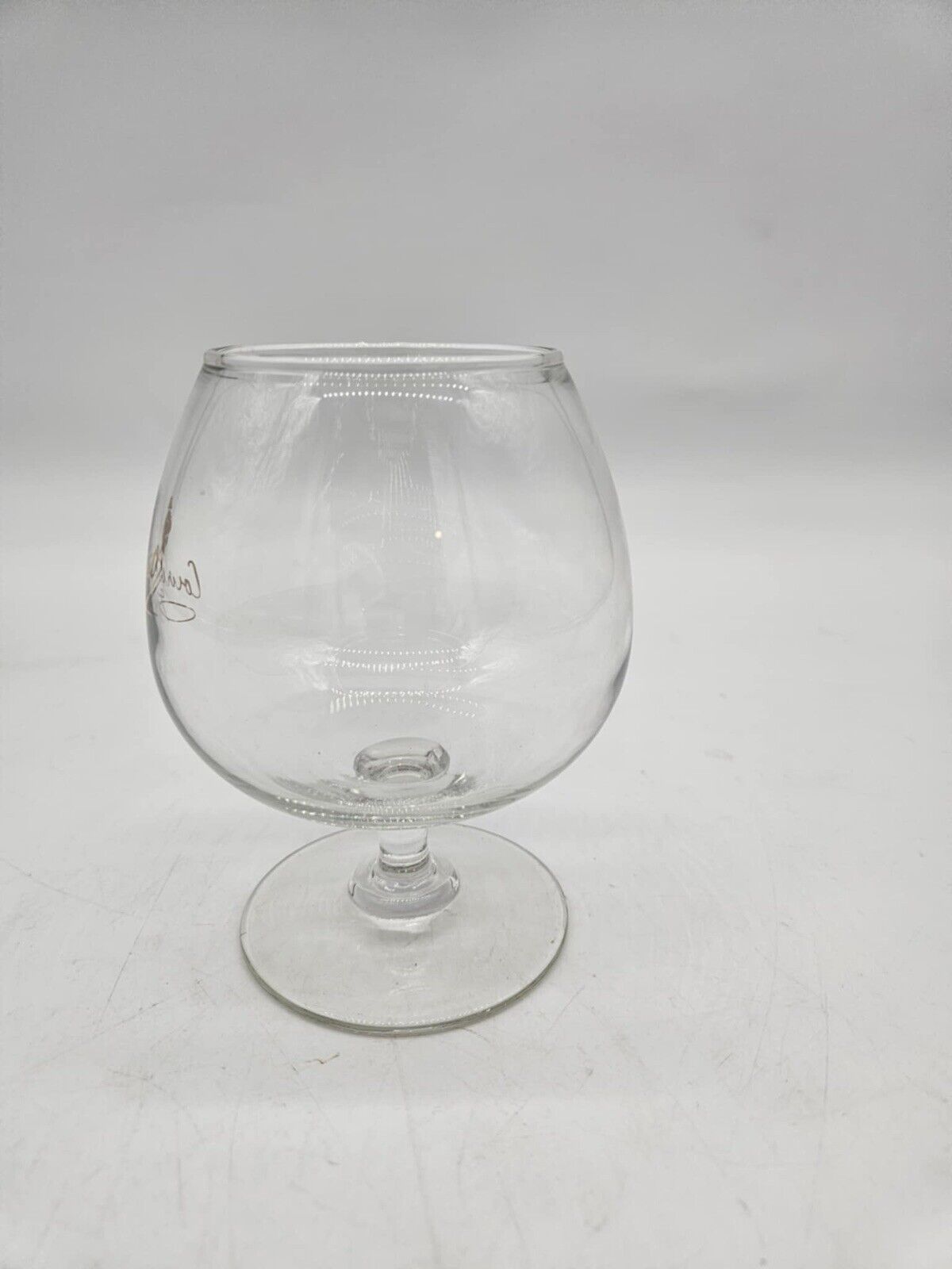 Courvoisier Snifter Cognac Brandy Glass Gold Cursive Signature And Logo