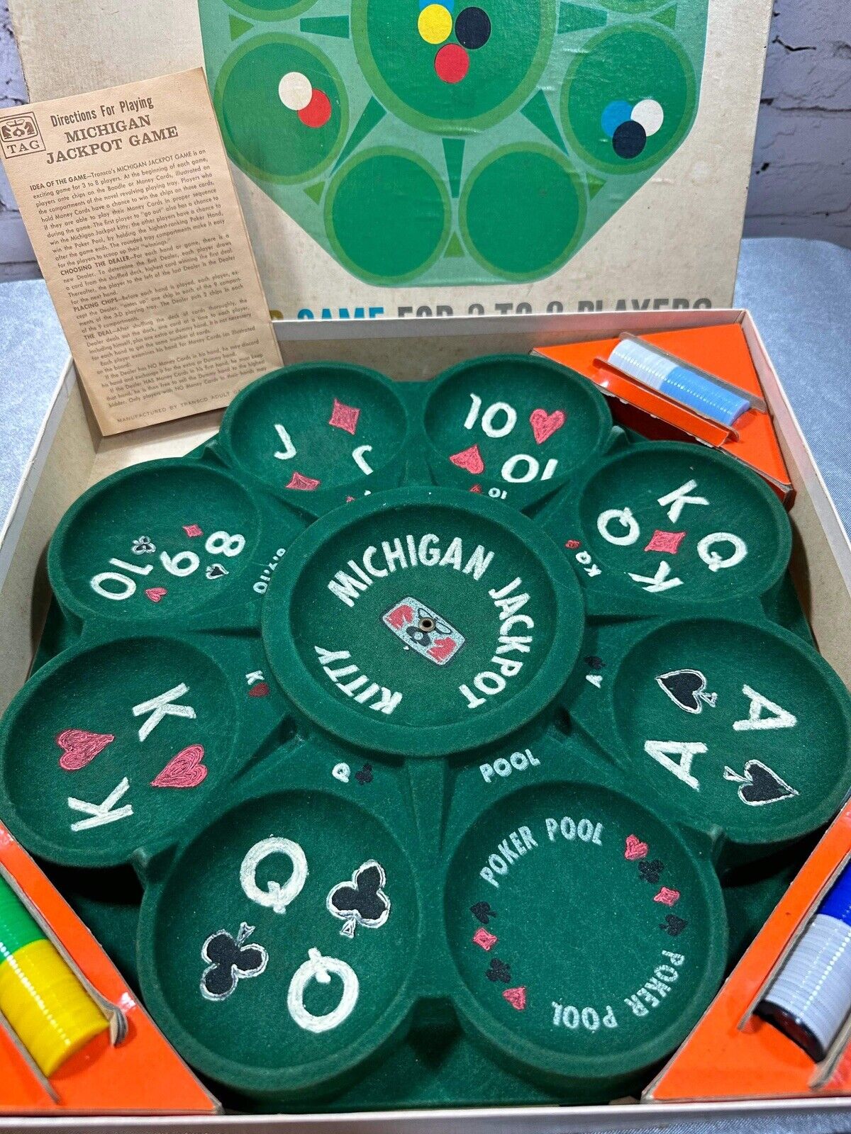 1960's Michigan Jackpot Game - VTG Gambling by Tag Poker Chips