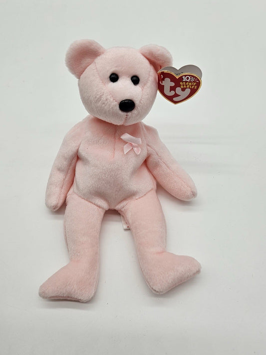 Ty Beanie Baby CURE The Breast Cancer Awareness Bear 8.5" NEW MWMT's
