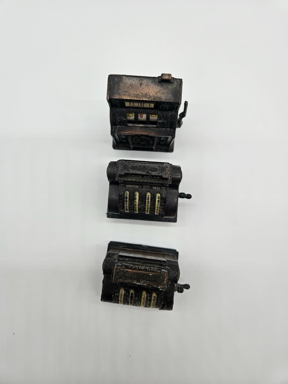 Vintage Miniature Slot Machine Pencil Sharpeners Lot of 3 Cash Register Style